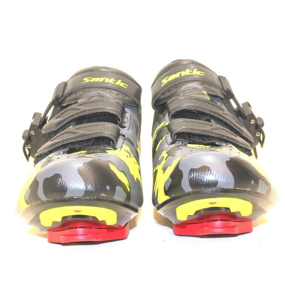 Men's Santic Gray & Green Camo Bike Cycling Road Shoes with Cleats Men's Size 11 - Picture 2 of 12